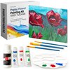 DIY Painting Class Kit for Adults: Learn to Paint These Poppy Flowers with Video Tutorials – How to Paint with Acrylics – Painting & Art Supplies – 9 Piece Acrylic Paint Set