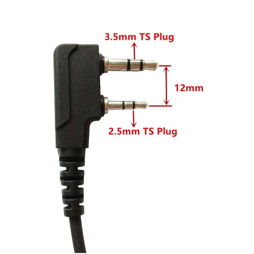 KS K-STORM Covert Acoustic Tube Walkie Talkie Earpiece Surveillance Headset with Mic Compatible with 2 Pin Kenwood Two Way Radio