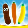JA-RU Squishy Poop, Carrot & Stretchy Banana Fidget Toy (3 Squishies) Slow Rising Sand Filled Stress Toy. Funny Gag Gifts for Kids. Fidget Squeeze Toy. Banana Party Favors. 6448-3340-3342p