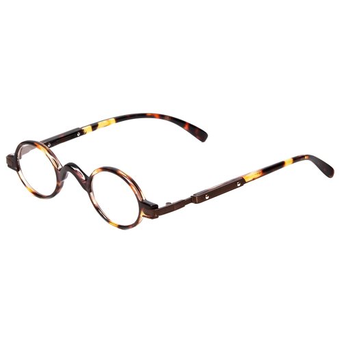 Calabria R314/R501S Vintage Metal Reading Glasses +3.25 Tortoise Men Women Designer Professor Round Single Power Readers