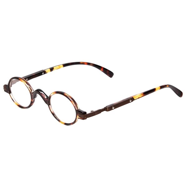 Calabria R314/R501S Vintage Metal Reading Glasses +3.25 Tortoise Men Women Designer Professor Round Single Power Readers