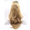 Melody Wig Synthetic Blonde Lace Front Wigs With Brown Roots Long Body Wave Hair Long Side Part Ombre Blonde Wigs