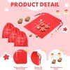 Pasimy 40 Set Christmas Party Favors Tic Tac Toe Game Set Includes 40 Drawstring Gift Bags 400 Mini Eraser Game for Girls Boys Festival Outdoor Travel Classroom Family Supplies(Santa Claus,red)
