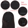 YOLANFAIRY 32 Inch Long Straight Drawstring Ponytail Extension Synthetic Hair Extensions Ponytail Natural Soft Fake Pony Tail Hair Pieces for Women (Dark Brown)