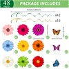 48 Pieces Spring Sun Flowers Butterfly Hanging Swirl Decorations Spirals Sunflower Party Streamers Wall Ceiling Hanging Supplies Favors Spring Summer Birthday Party Decorations