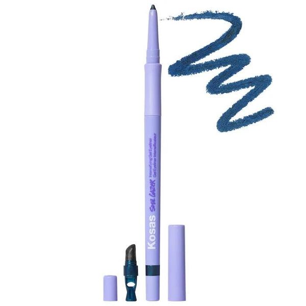 Kosas Soulgazer Intensifying Waterproof Gel Eyeliner - Cosmic (deep aqua satin). Bonus Premium Korean Sheet Masque with Collagen