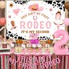 Sursurprise Western Cowgirl 2nd Birthday Decorations - This Ain’t My First Rodeo Backdrop Banners Garlands Cake Cupcake Toppers Balloons, Mexican Two Bday Party Supplies