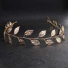 Anglacesmade Bridal Headband Leaf Hair Vine for Birde Bridesmaid Leaves Branch Wedding Wreath Prom Party Festival Hair Piece for Women and Girls (Gold)