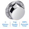 Albayrak Kitchen Timer, Chef Cooking Timer Clock with Loud Alarm, No Batteries Required, 100% Mechanical - Magnetic Backing, Exquisite Stainless Steel Body - Countdown Reminder - Silver 1Pack