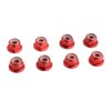 GDOOL 8PCS Flange M4 Lock Nuts Serrated Nylon Self-Tightening Aluminum M4 Wheel Hardware for Axial HPI TLR ECX Model RC Car Vehicles Upgraded Replacement Parts (Red)