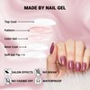 Press On Nails Short, WOOYAS Bean Paste Pink Soft Gel False Nails, Square Fake Nails with Nail Glue Adhesive Tabs, Reusable Natural Handmade Gel Nails Kit in 24Pcs Glossy Nails Tips for Women Girls
