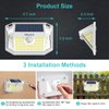 Solar Motion Sensor Lights Outdoor, [3 Modes/4 Pack/188 LED] 270° Wide Angle Lighting, Security Solar Powered Wall Lights, IP65 Waterproof Flood Lights for Fence Porch Yard Patio(White)
