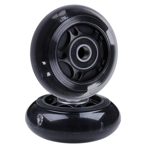 AOWISH 2-Pack Light Up Scooter Rear Wheels 80mm Flash Flashing Inline Skates Replacement Wheel with Bearings ABEC 9 for Adjustable 3-Wheel Kick Scooters (Black)