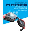AqtivAqua Swim Goggles Swimming Goggles for Adult Men Women Kids 6-14 Youth Girls Boys Childrens DX-S (Red&Black frame, Red case, Shade lens)