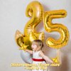 New Years Decorations 2025, Gold Number Balloons for New Years Eve Party Supplies, 40inch Gold Foil Balloon New Year Banner and Happy New Year Decorations 2025 NYE Decorations