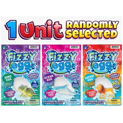 JA-RU Fizzy Egg Surprise Toys (1 Egg) w/Surprise Mystery Dinosaur & Sea Animal Toy. Like Kids Bath Bombs. Fun Shower & Bath Toys for Boys & Girls. Bathbombs Easter Egg Basket Toy Gifts. 5505-1