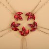 Teyglen 5pcs Crystal Wedding Hair Pins Red Rhinestone Bridal Hair Pins Clips Simple Crystal Hair Piece Hair Jewelry Accessories for Women (Red)