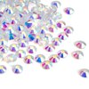 PLMHU 1440pcs Flat Back Rhinestones Glitter Round Crystal Gems Glass Rhinestones for Crafts Nail Art Clothes Shoes DIY Decorations, Transparent AB, SS10, 2.7-2.9mm