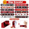 48 PCS Rock and Roll Party Favors 24PCS Tattoos Stickers 24PCS Slap Bracelets Wristbands Perfect for Themed Birthday Baby Showers or Classroom Rewards Ideal Decor and Gifts for Girls and Boys