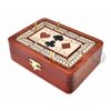House of Cribbage - 2 Track - Wooden Cribbage Board/Box - Inlaid in Bloodwood/Maple Wood - Storage for Pegs & One Deck of Cards - 60 Points - Non Continuous