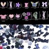 COOSLIM 110 Pieces 3D Nail Charms for Acrylic Nails, Bows Rose Flower Butterfly Bowknot Heart Bear Rabbit Star Bow Charms for Nail Art Designs DIY Accessories Craft(Black)