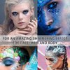 Body Glitter Stick, Singer Gold Concerts Glitter Gel, Pink Holographic Mermaid Sequins Chunky Glitter, Music Festival Rave Glitter Makeup for Body, Face, Hair and Lip, 0.56oz (Blue)