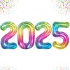 KatchOn, Giant Rainbow 2025 Balloons Numbers - 42 Inch, New Years Balloons | 2025 Neon Balloons for Neon New Years Eve Party Supplies 2025 | Foil 2025 Rainbow Balloon, Happy New Years Decorations 2025