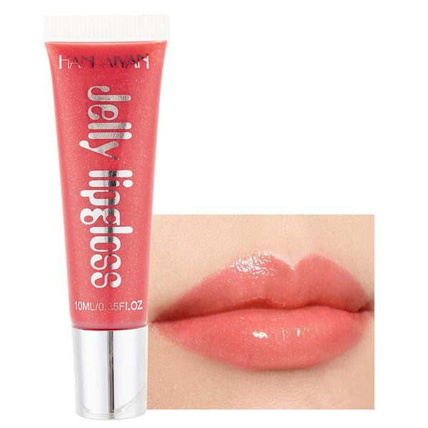 BEUKING Jelly Lipstick Mirror Candy Color Waterproof Makeup Long Lasting High Pigment Long-term Moisture Lip Tint Rich Color Moisturizer Liquid Lip Gloss for Lip Makeup (10# Honey pomelo)