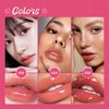 Halo east Lip Plumper Gloss High-Shine Liquid Lip Plumping Color, Long-Lasting Plumper Pout, Moisturizing, Non-Sticky With Natural Ginger Extract Portable 6 Colors (05#Raspberry)