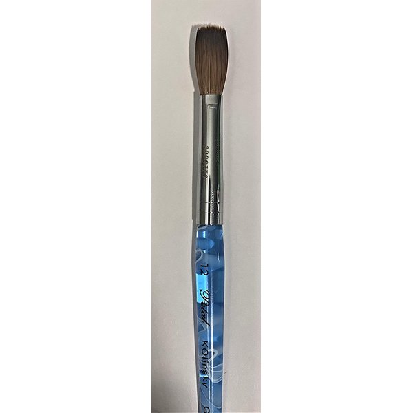 Blue Handle CRIMPED 100% Kolinsky Acrylic Nail Brush (Crimped 12)