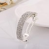 2Pcs Fashion Elegant Rhinestone Hair Clip Ponytail Holder Sparkly Semicircle Metal Spring Hair Clips Barrette Accessories for Women Lady Girl Teen Hair Jewelry,Silver and Gold