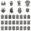 PIAOPIAONIU 32 PCS Viking Skull Head Beard Beads Hair Beard Beads for Man/Woman,Braiding Beads Beard Viking Rune Beads for Hair Decoration,DIY Viking Bracelets Pendant Necklace