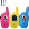 3 Pack Kid Walkie Talkies, 2 Miles Transmission Rechargeable Walkie Talkies for Kids with Lanyards for Outdoor Adventure, Best Gift for Boys and Girls(Not Include Rechargeable Batteries)