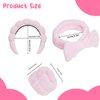 Babyfond Spa Headband, 4 Pcs Face Wash Wristbands Set, Reusable Spa Skincare Towel Headband for Washing Face, Non Slip Hair Shower Puffy Makeup Headbands for Women, Preventing Liquid Overflow