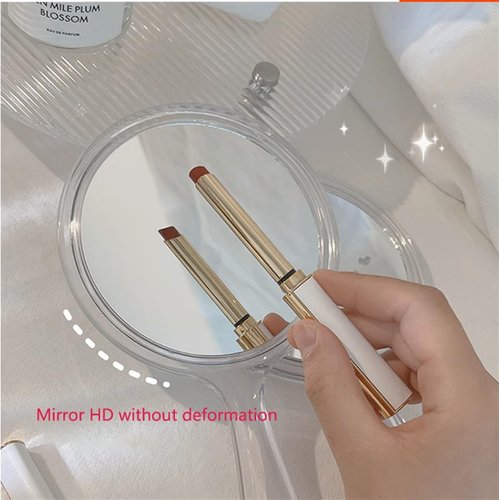 Stianiiie Makeup Hand Mirror, Double-Sided Handheld Mirror 1X/3X Magnifying Mirror with Handle, Wall Mounted Mirror, (Crystal Clear) 4.8" X 8.3"