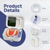 Denture Bath Case with Mirror & Cleaning Brush, Cleaner Denture Bath Cup Box for Retainer, Mouthguard, False Teeth, and Denture Cleaning for Travel, Office, Household Use (White)