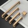 Asidrama 10 Pack Champagne Bronze Kitchen Cabinet Knobs Square Brushed Brass Dresser Knobs Drawer Knobs Gold Cabinet Hardware Zinc Knobs for Dresser Drawers