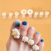 BlingKingdom 16pcs Daisy Toe Separators Silicone for Pedicure Nail Polish Gel Foot Toe Spacers Pedicures Nail Art Tools