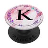 Cell Phone Pop Out Holder,Pink Purple Blue Flower Letter K PopSockets Grip and Stand for Phones and Tablets