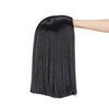 SWACC 12 Inch Short Length Straight Middle Part Hair Wig Synthetic Heat Resistant Wigs for Women with Wig Cap (Black-1B)