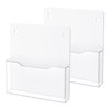 HIIMIEI Magnetic File Holder, 2 Pack Mail Magazines Organizer Wall Mount, Acrylic Hanging Wall File Organizer for Cabinets, Whiteboard, Refrigerator (Clear)