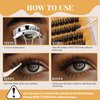 Sikkis Self Adhesive Eyelashes Clusters Kit, D Curl Pre Glued Lash Clusters Wispy Lashes Kit with Tweezers for Beginners, Press On Glueless Lash Extension Kit 10-16mm - 100PCS