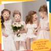 Landhoow 2 Pcs Flower Girl Sunglasses Kids Round Sunglasses Flower Girl Proposal Gift Cute Glasses for Outdoor Beach Party (White, Flower)