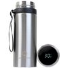 Aqua Gauge Stainless Steel Thermal Bottle, 600 mL, Digital Temperature Display, 4 Colors (Silver)