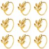 KPOSIYA Set of 20 Leaf Napkin Rings Metal Gold Napkin Holder Table Napkin Rings for Dinning Table Parties Everyday (Ye Zi-Gold 20)