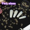 PAGOW 1000pcs 3D Gold Heart Nail Art Metal Charm Kit Love Small Metallic DIY Studs Sequins Valentine Decoration Spring Summer Accessories Gift for Women Girl(5/6mm)