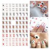 Poker Nail Art Stickers Decals 3D Card Nail Art Supplies Fashion Playing Cards Designer Nail Sticker Red Heart Diamond Spades Geometric Letter Nail Designs Sticker for Acrylic Nails (8 Sheets)