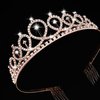 Zeyune 9 Pcs Tiaras and Crowns for Women Crystal Girls Princess Tiara Rhinestone Brides Crown Tiara Queen Crown with Combs for Wedding Birthday Quinceanera Pageant Prom Hair Accessories (Rose Gold)