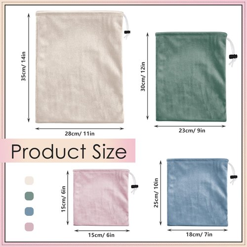 Amylove 4 Pcs Adult Game Toy Storage Bags Drawstring Gift Bags Pouches Reusable Adult Toy Organizer Multipurpose Adult Toy Bag Foldable Ditty Bag, 4 Sized for Home Travel(Light Color,Classic)