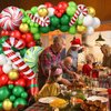 Green Red Christmas Balloon Garland Kit, Christmas Balloon Garland Arch Kit with Green Red Balloon Balloon Candy Cane Foil balloon for Christmas Party Decorations New Year Party Supplies